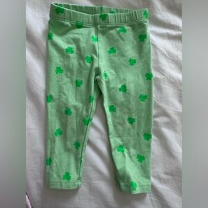Cat & Jack Green Clover Kids Leggings